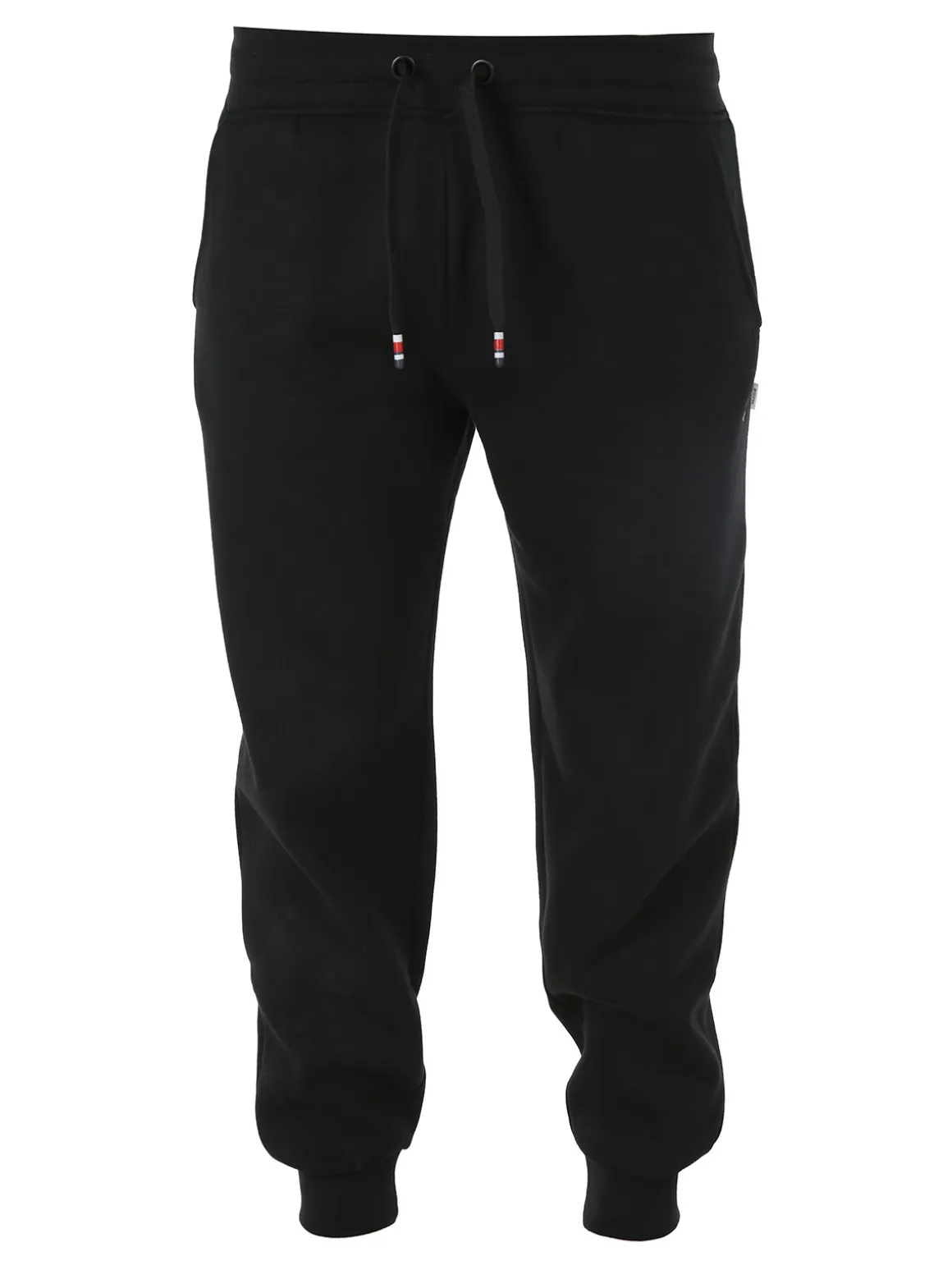 Polo Club Pantaloni tuta da uomo felpati con polsini - nero