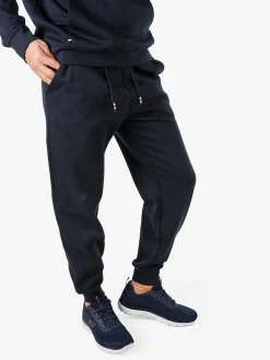 Polo Club Pantaloni tuta da uomo felpati con polsini - blu scuro