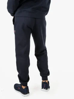Polo Club Pantaloni tuta da uomo felpati con polsini - blu scuro
