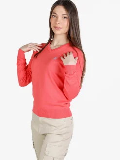 Polo Club Pullover donna in cotone scollo V