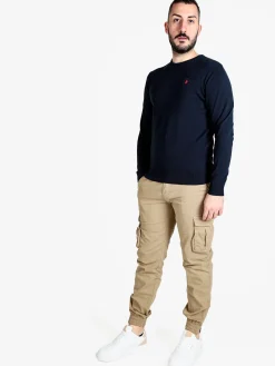 Polo Club Pullover girocollo da uomo in cotone