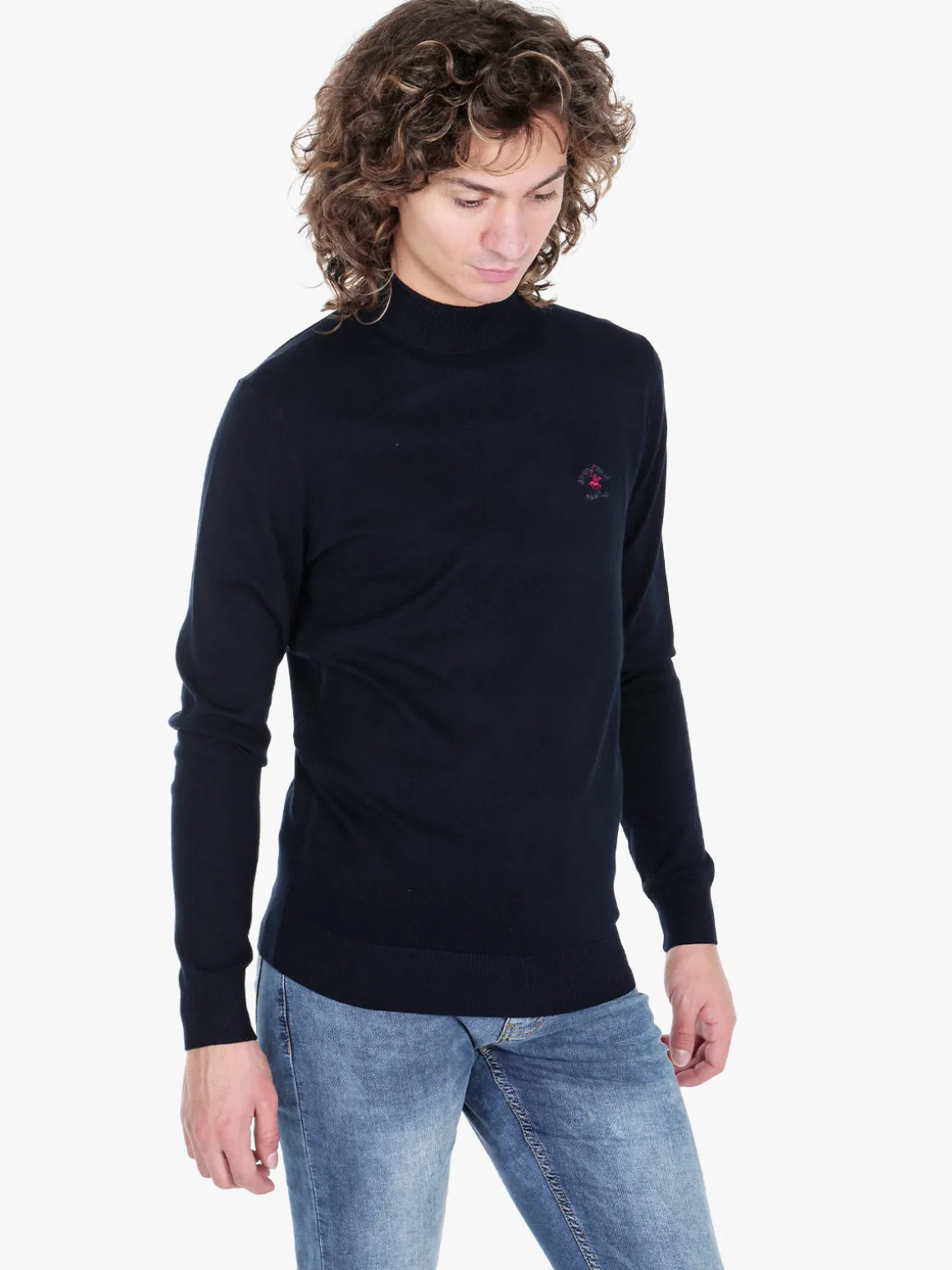 Polo Club Pullover in maglia da uomo con collo a lupetto