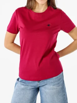 Polo Club T-shirt girocollo da donna in cotone - bordeaux