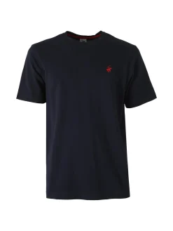 Polo Club T-shirt girocollo da uomo in cotone - blu scuro
