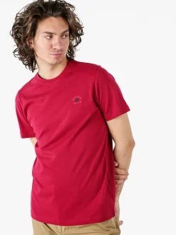 Polo Club T-shirt girocollo da uomo in cotone - bordeaux