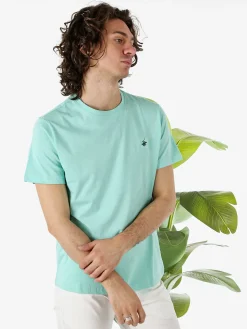 Polo Club T-shirt girocollo da uomo in cotone - acqua marina
