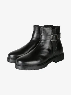 Posch Stivaletti donna in vera pelle con cerniera - nero