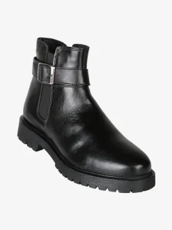 Posch Stivaletti donna in vera pelle con cerniera - nero