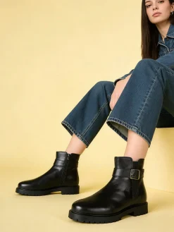 Posch Stivaletti donna in vera pelle con cerniera - nero