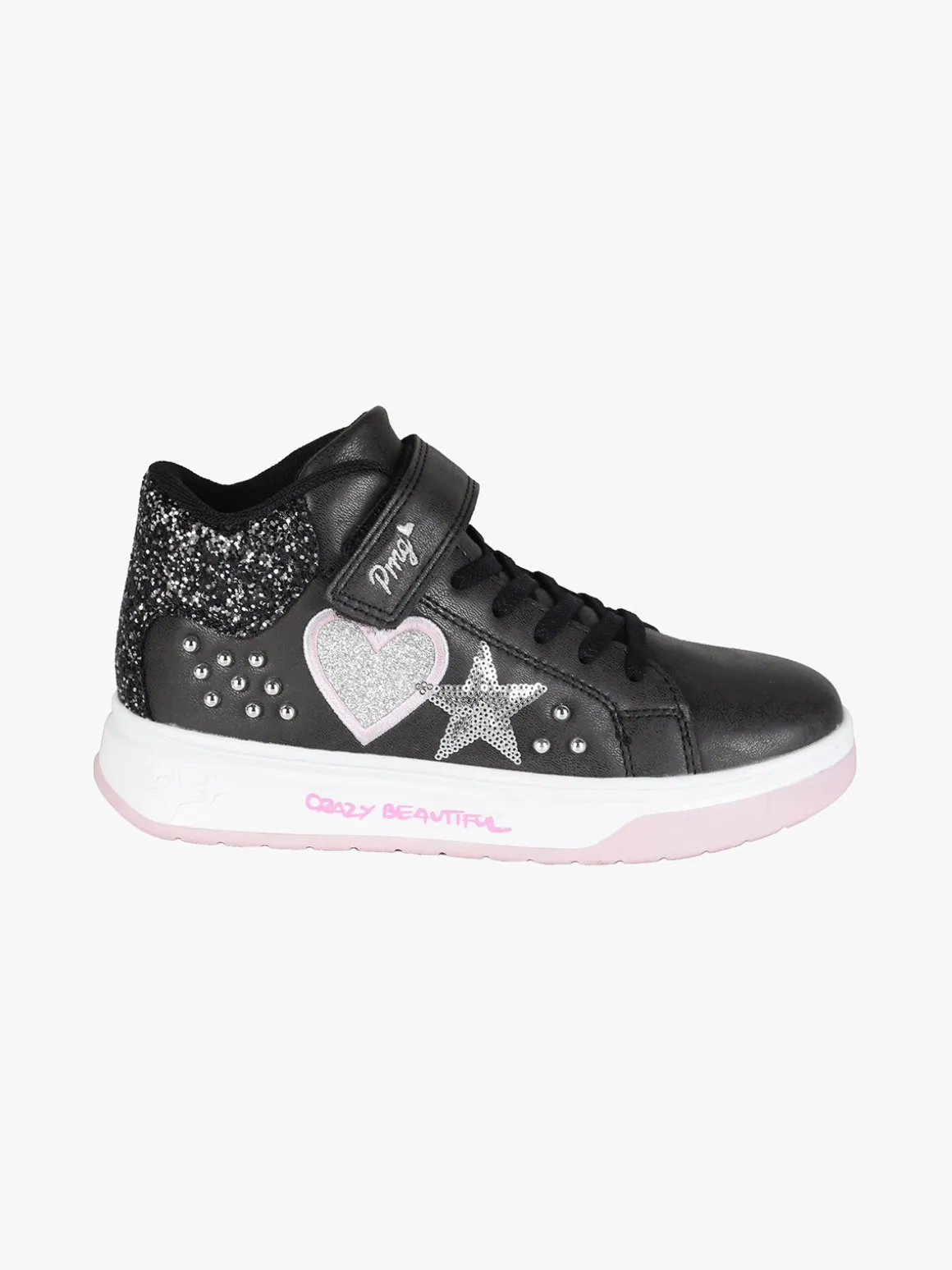 Primigi Sneakers alte da ragazza con cinturino a strappo e borchie