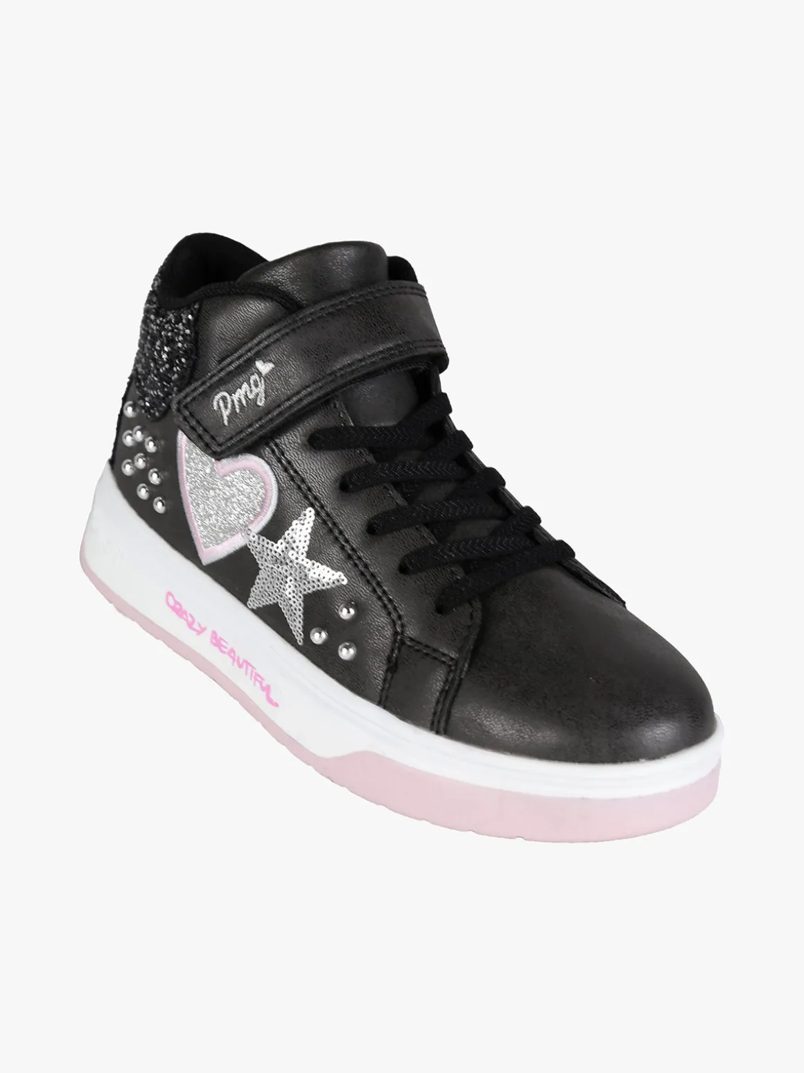 Primigi Sneakers alte da ragazza con cinturino a strappo e borchie