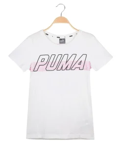 Puma Alpha logo tee t-shirt bianca con stampa