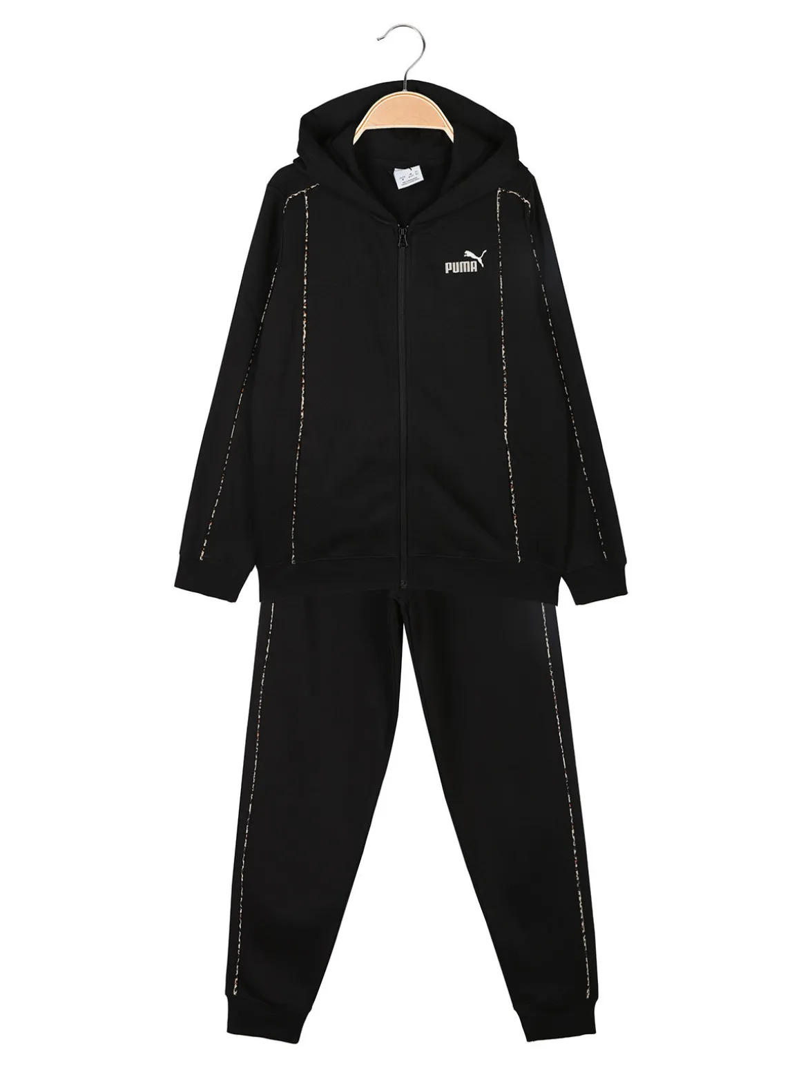 Puma ESS+ANIMAL FZ HOODED SUIT Completo tuta da ragazza - nero
