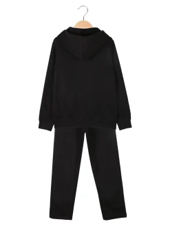 Puma METALLIC SWEAT SUIT Completo tuta da ragazzi con cappuccio e zip - nero