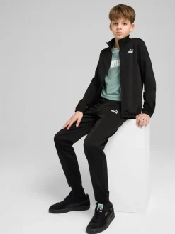 Puma Poly Suit Completo tuta 2 pezzi da bambini full zip con logo - nero