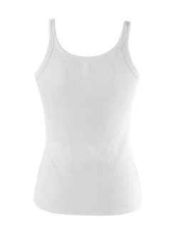 Pura Canotta da donna in cotone lamé - argento