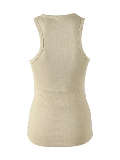 Pura Canotta da donna in cotone lamè - oro
