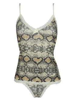 Pura Coordinato intimo top + brasiliana effetto pitone
