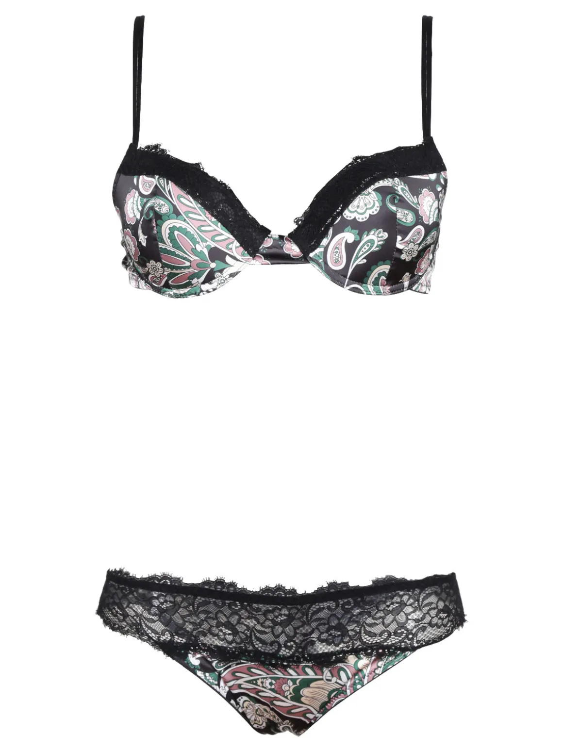 Pura P0709C Push up graduato + brasiliano in raso con stampe