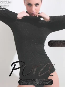 Pura P0725M Dolcevita da donna a maniche lunghe in lurex