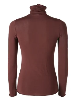 Pura P0714M Dolcevita donna in cashmere a manica lunga - moro