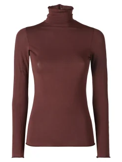 Pura P0714M Dolcevita donna in cashmere a manica lunga - moro
