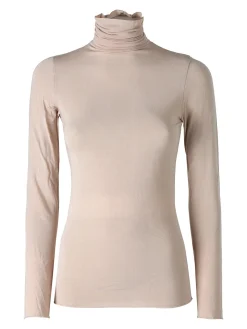 Pura P0714M Dolcevita donna in cashmere a manica lunga - nudo