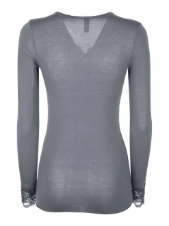 Pura P0716M Maglia donna in cashmere con pizzo