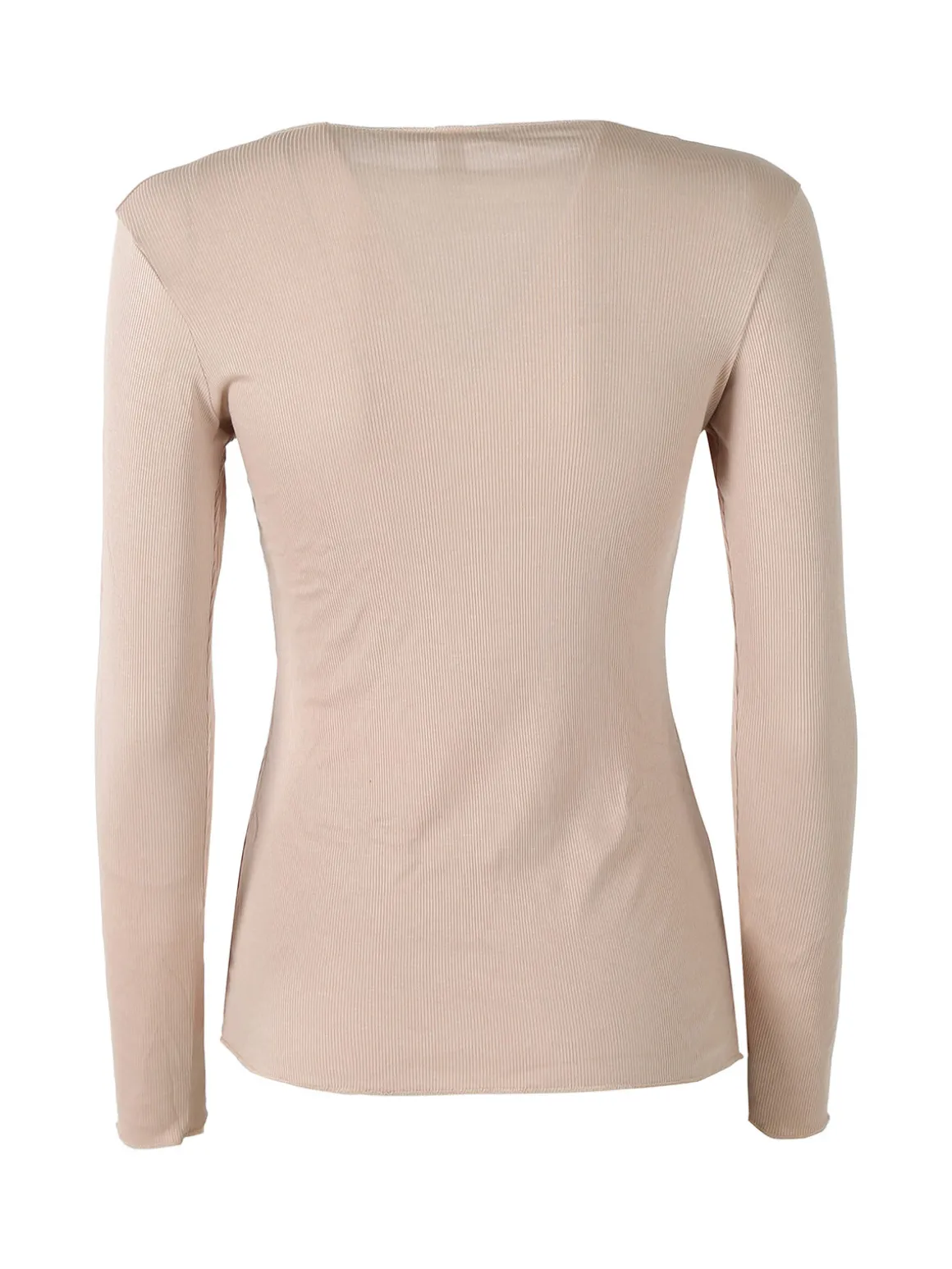 Pura P0735M Maglietta donna a costine in cashmere con scollo a barca - naturale