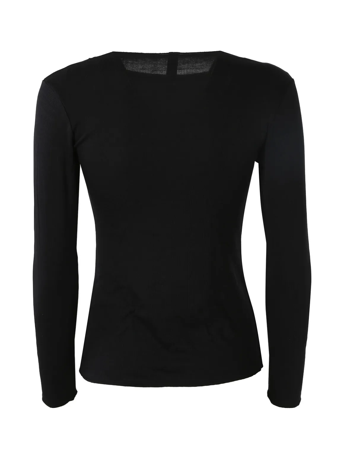 Pura P0735M Maglietta donna a costine in cashmere con scollo a barca - nero