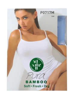 Pura P0717M top donna in bamboo con spalline sottili