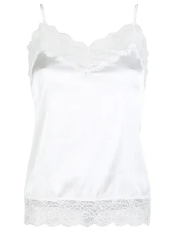 Pura P0732M Top donna in raso satinato con pizzo