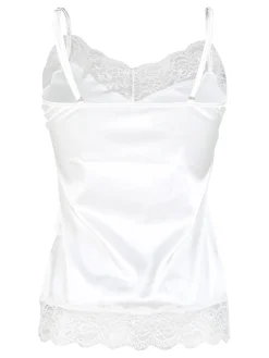 Pura P0732M Top donna in raso satinato con pizzo