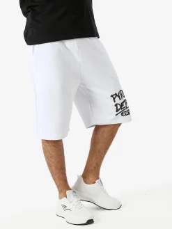 Pyrex Bermuda sportivi da uomo in cotone con logo - bianco