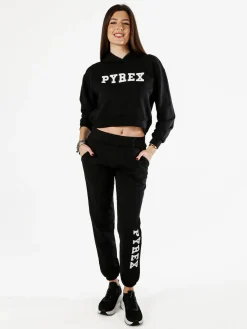 Pyrex Felpa da donna con cappuccio e logo - nero