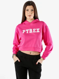 Pyrex Felpa da donna con cappuccio e logo - fucsia