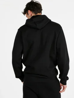 Pyrex Felpa da uomo in cotone con cappuccio e stampa logo - nero