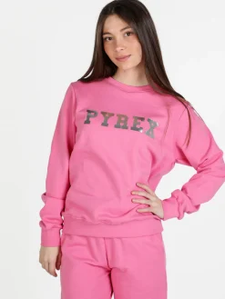 Pyrex Felpa donna girocollo con stampa logo