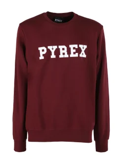 Pyrex Felpa girocollo da uomo invernale con logo - bordeaux