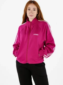 Pyrex Felpa sportiva da donna full zip a collo alto - fucsia