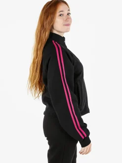 Pyrex Felpa sportiva da donna full zip a collo alto - nero