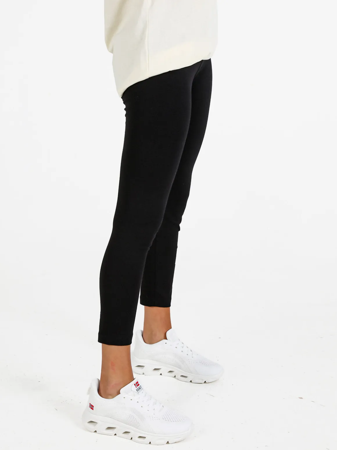 Pyrex Leggings donna sportivi in cotone con logo - nero