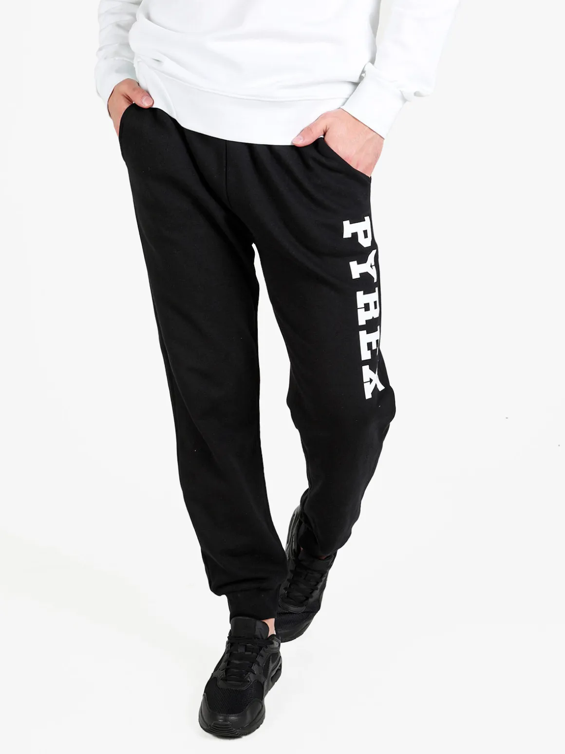 Pyrex Pantaloni sportivi da uomo in felpa con polsini
