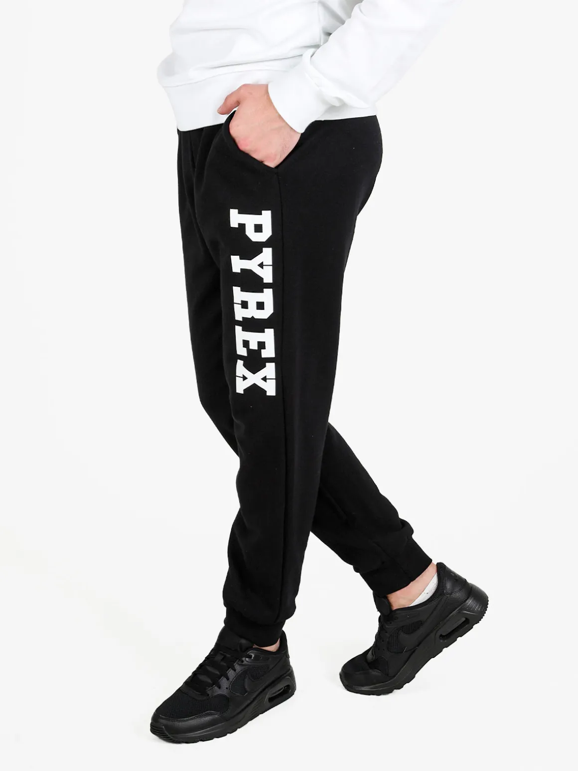 Pyrex Pantaloni sportivi da uomo in felpa con polsini