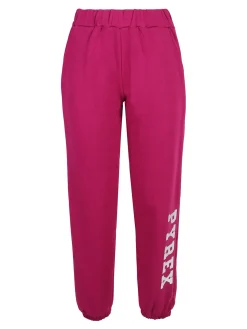 Pyrex Pantaloni tuta da donna felpati con elastico finale - porpora