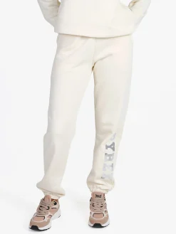 Pyrex Pantaloni tuta da donna felpati con elastico finale - panna