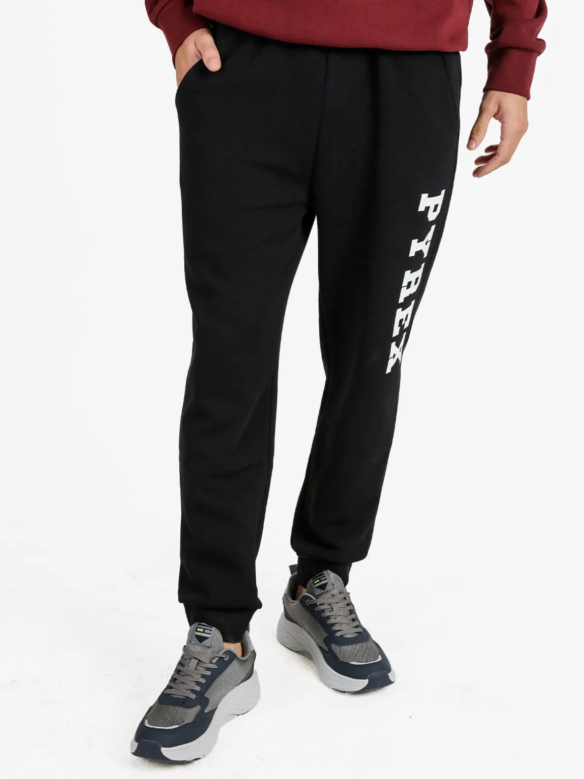 Pyrex Pantaloni tuta da uomo felpati con polsini