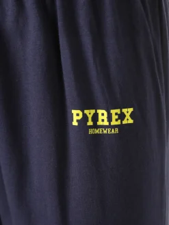 Pyrex Pigiama lungo da uomo in cotone - blu