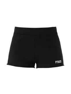 Pyrex Shorts donna in cotone con logo - nero