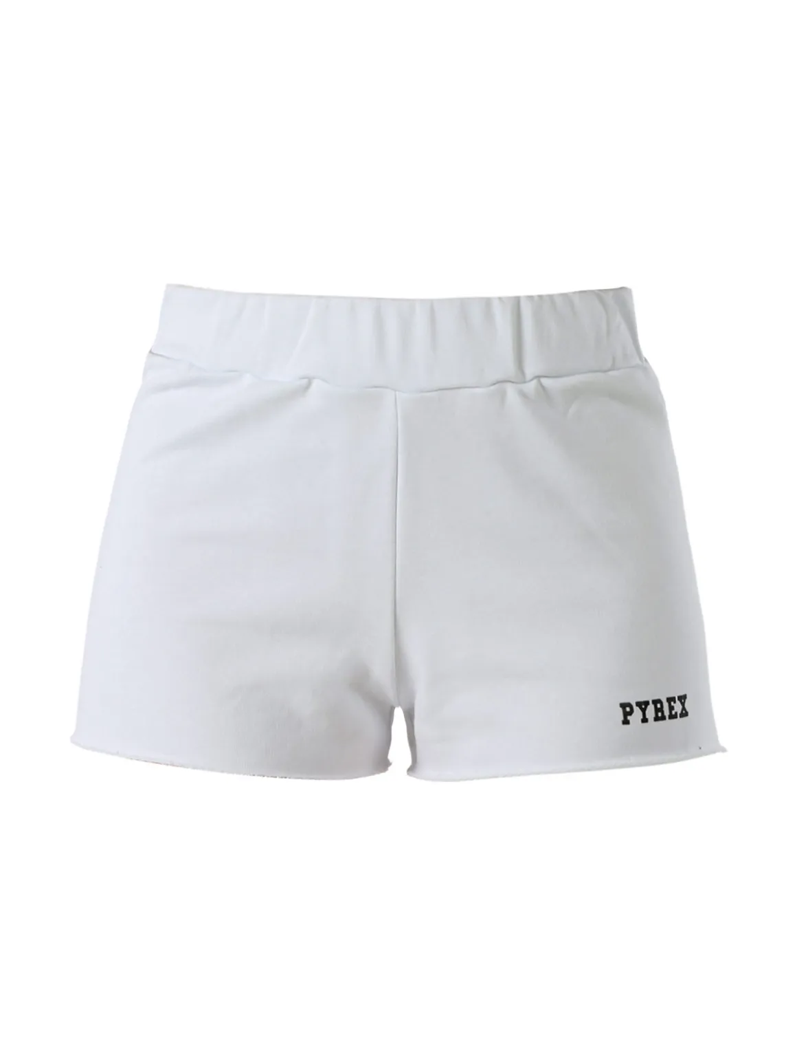 Pyrex Shorts donna in cotone con logo - bianco
